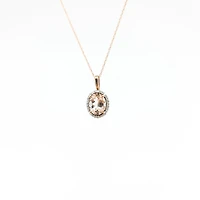 10K Rose Gold Morganite & Diamond Pendant