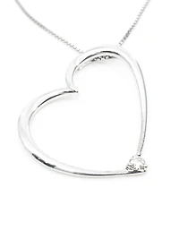 Sterling Silver 0.08cttw Canadian Diamond Necklace, 18”