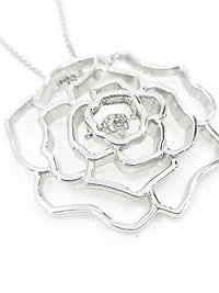 Sterling Silver 0.04cttw Canadian Diamond Necklace, 18"