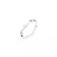 10K White Gold 0.024cttw Round-Cut Diamond Ring, size 6.5