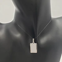 10K White Gold Diamond Cut Engravable Plate Charm - 18x13mm