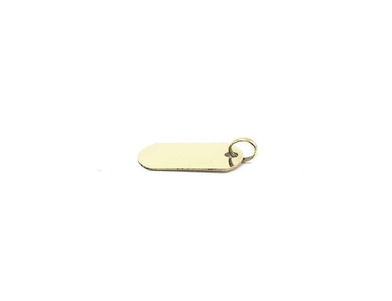 10K Yellow Gold Round Edged Rectangular Charm - 19mm x 10mm