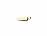 10K Yellow Gold Round Edged Rectangular Charm - 19mm x 10mm