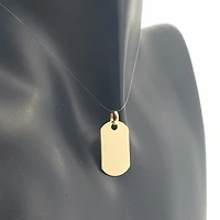 10K Yellow Gold Round Edged Rectangular Charm - 19mm x 10mm