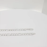 925 Sterling Silver Polished Figaro Diamond Cut Chain - 22 Inches