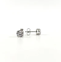 925 Sterling Silver 9mm Round Cubic Zirconia Stud Earrings