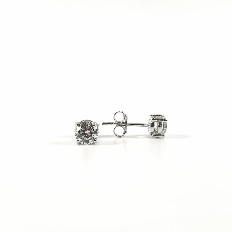 925 Sterling Silver 5mm Cubic Zirconia 4 Claw Solitaire