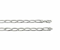 925 Sterling Silver 8.30mm Platinum Plated Six Sided Diamond Cut Paper Clip Chain - 24 Inches