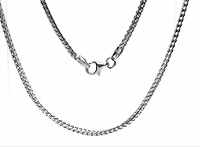 925 Sterling Silver 2.6mm Rhodium Plated Franco Chain - 22 Inches