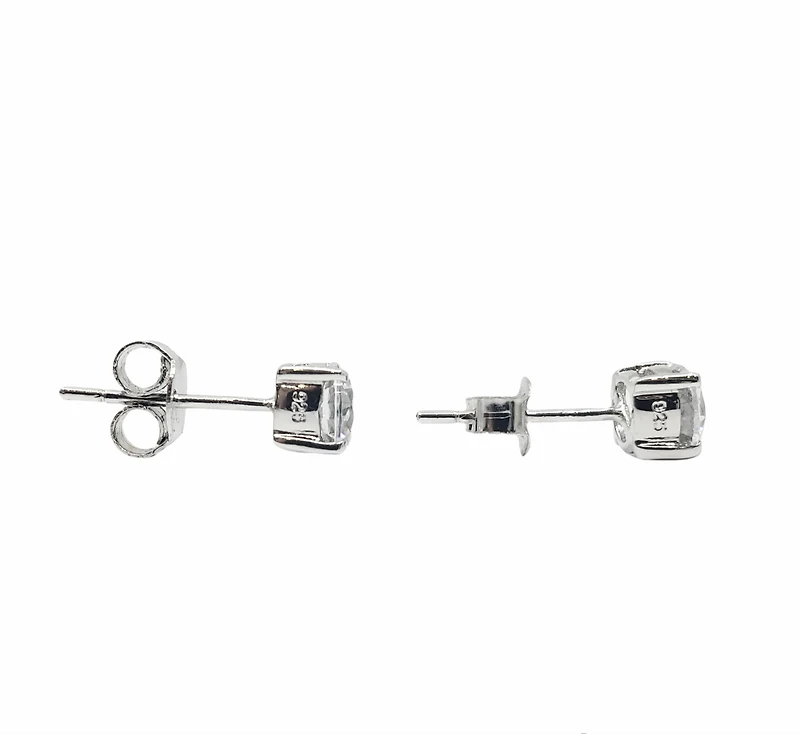 925 Sterling Silver 5mm Cubic Zirconia 4 Claw Solitaire