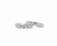 925 Sterling Silver 3.5mm Cubic Zirconia Half Hoop Studs - 18mm