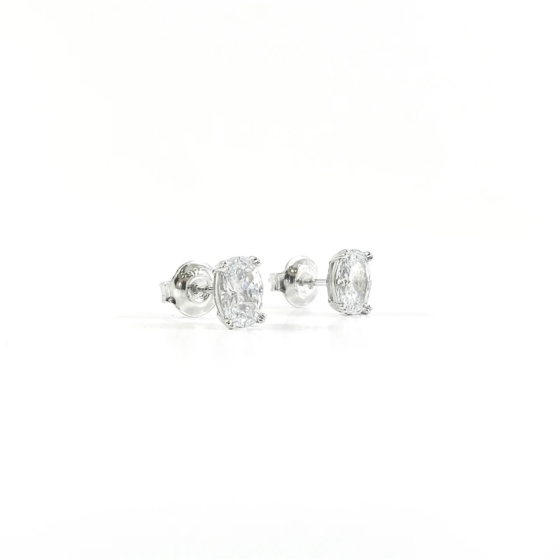 925 Sterling Silver Oval Cubic Zirconia with 4 Claw Setting - 7mm x 5mm