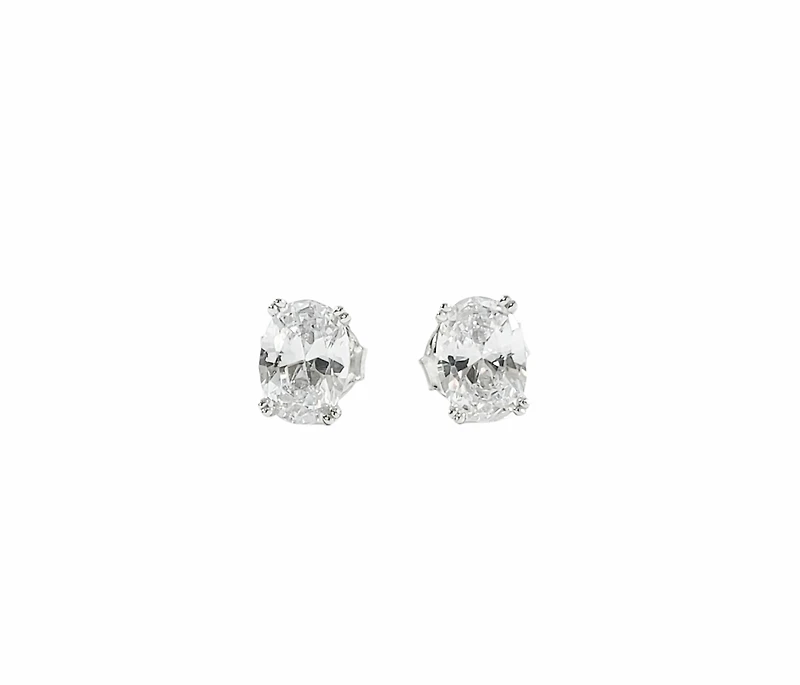 925 Sterling Silver Oval Cubic Zirconia with 4 Claw Setting - 7mm x 5mm