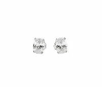 925 Sterling Silver Oval Cubic Zirconia with 4 Claw Setting - 7mm x 5mm