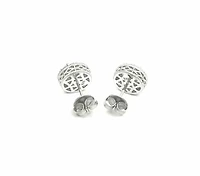 925 Sterling Silver 7mm Cubic Zirconia with Halo Studs - 10mm