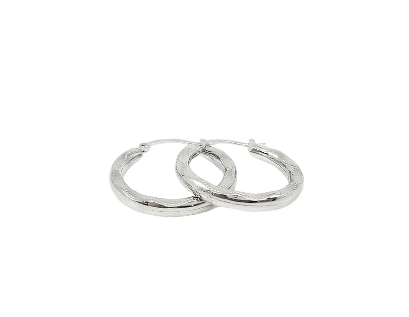 Sterling Silver Hoop Earrings 22mm