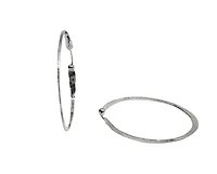 Sterling Silver Hammered Textured Hoop Earrings 39mm