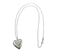 925 Sterling Silver Locket with Cubic Zirconia Cross and Decals with Chain - 18 Inches