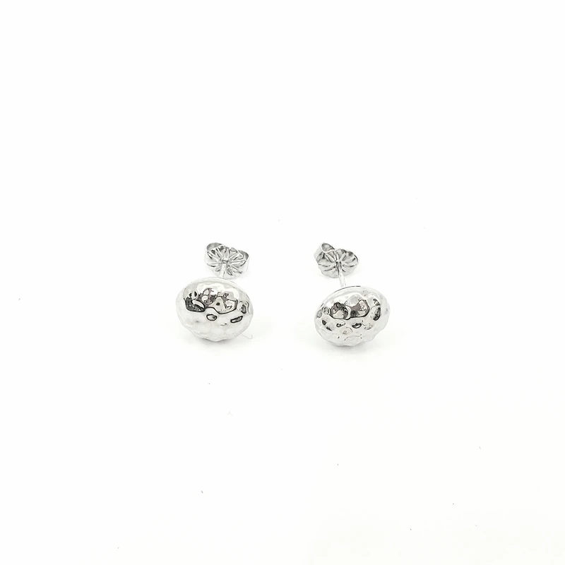 Sterling Silver Hammered Ball Stud Earrings 10.5mm