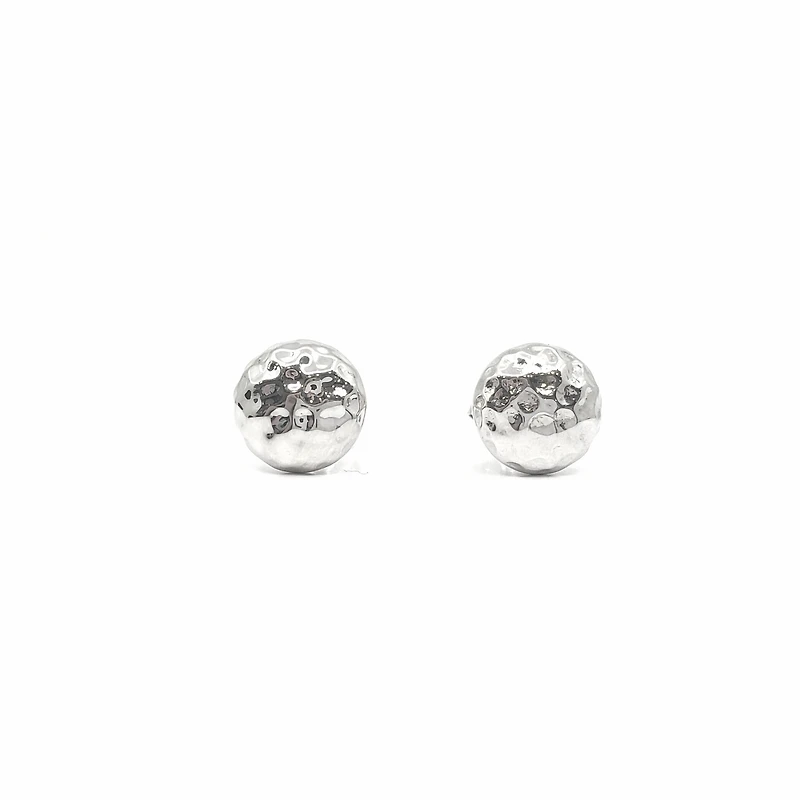 Sterling Silver Hammered Ball Stud Earrings 10.5mm