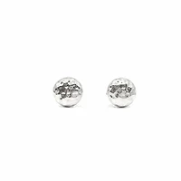 Sterling Silver Hammered Ball Stud Earrings 10.5mm