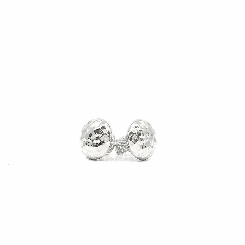 Sterling Silver Hammered Ball Stud Earrings 10.5mm