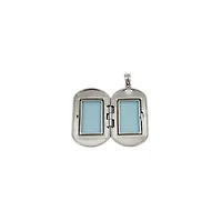 925 Sterling Silver Family Tree Engraved Rectangular Locket - 30mm x 18mm
