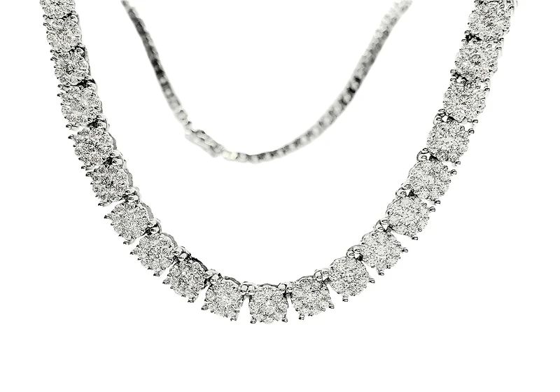 Sterling Silver Cubic Zirconia Tennis Necklace 16"