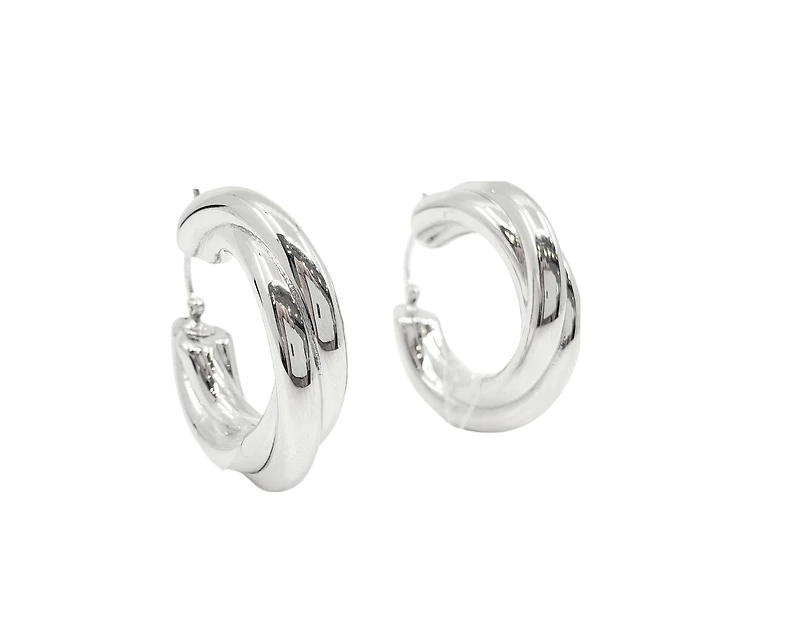 Sterling Silver Hoop Earrings 28mm