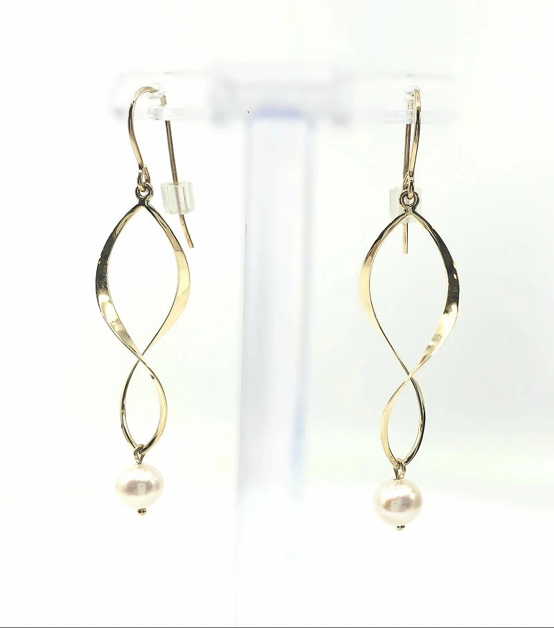 14K Yellow Fresh Water Pearl 5-6mm Earrings