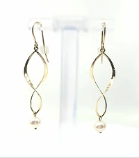 14K Yellow Fresh Water Pearl 5-6mm Earrings