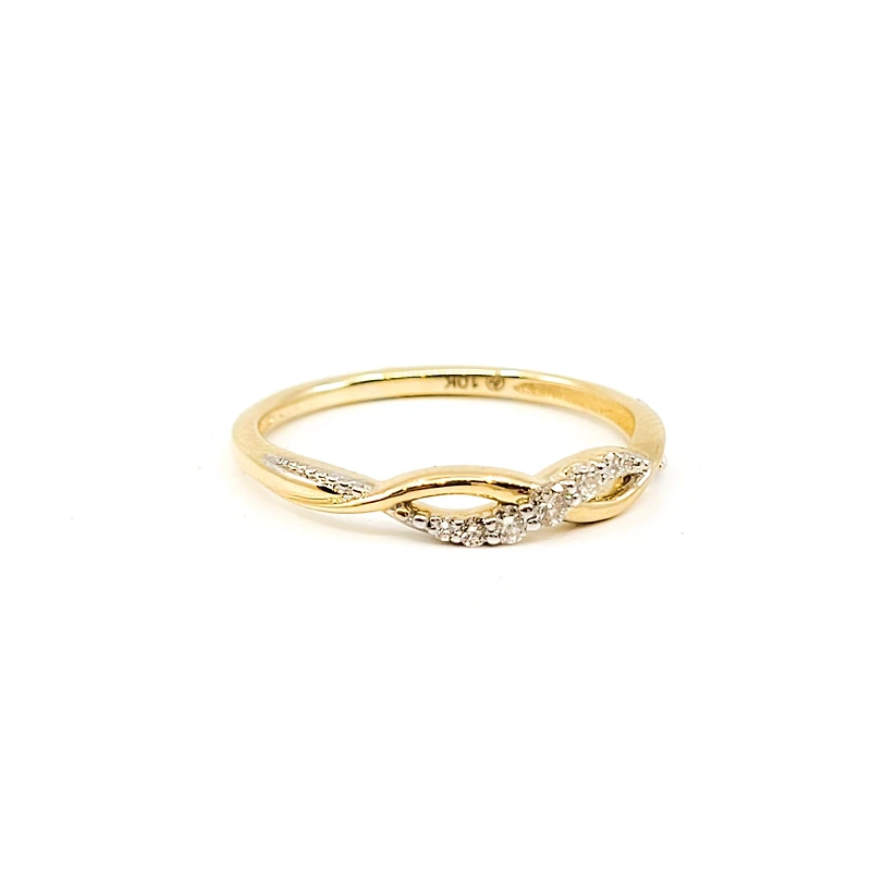 10K Yellow Gold Diamond 0.10cttw Ring - 4.5