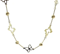 10K Yellow Gold Butterfly Links Bracelet - 7.25 Inches