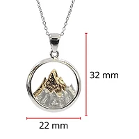 925 Sterling Silver and Gold Plated 0.015cttw Canadian Diamond Mountain Pendant
