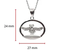 925 Sterling Silver 0.015cttw Canadian Diamond Thunderbird Pendant