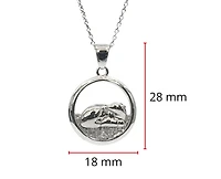 925 Sterling Silver 0.015cttw Canadian Diamond Sleeping Mother Bear and Cub Pendant