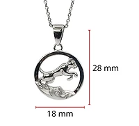 925 Sterling Silver 0.015cttw Canadian Diamond Mystic Lynx Pendant