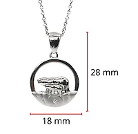 925 Sterling Silver 0.015cttw Canadian Diamond Mother Bear and Cub Pendant
