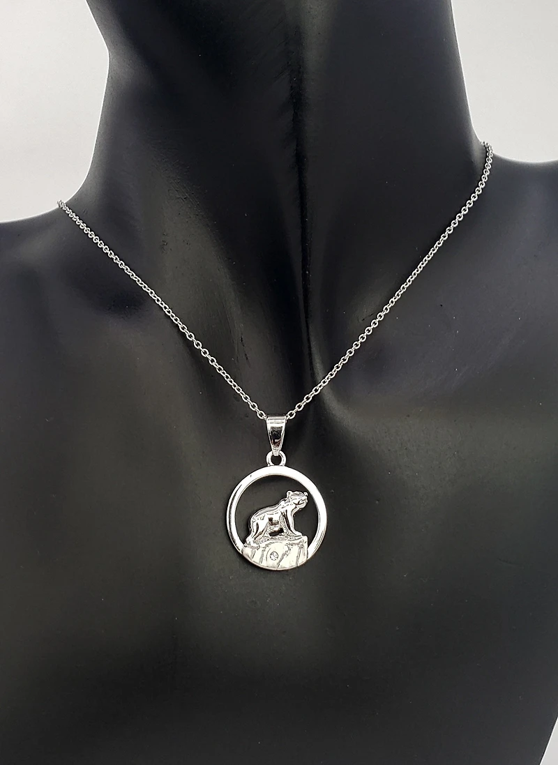 925 Sterling Silver 0.015cttw Canadian Diamond Nakoda Bear Pendant