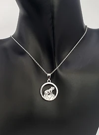 925 Sterling Silver 0.015cttw Canadian Diamond Nakoda Bear Pendant