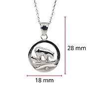 925 Sterling Silver 0.015cttw Canadian Diamond Spirit Bear Pendant