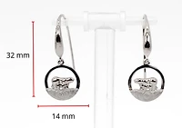 925 Sterling Silver 0.01cttw Canadian Diamond Mother Bear and Cub Dangle Earrings