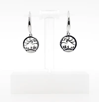 925 Sterling Silver 0.01cttw Canadian Diamond Aurora Dangle Earrings
