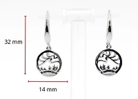 925 Sterling Silver 0.01cttw Canadian Diamond Aurora Dangle Earrings