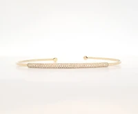 14K Yellow Gold 0.29cttw Diamond Cuff Bangle