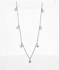 14K White Gold 1.61cttw Lab Grown Diamond Necklace with Rolo Chain (Lobster Clasp) - Adjustable 16 - 18 Inches
