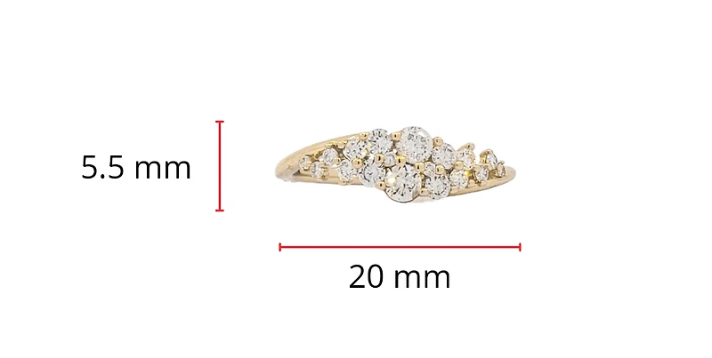 10K Yellow Gold Diamond 0.50cttw Ring, Size 6.5