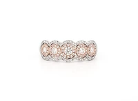 14K White & Rose Gold 0.66cttw Diamond Halo Ring, size 6