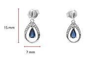 10K White Gold Sapphire and Diamond Earrings