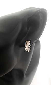 14K White & Rose Gold 0.76cttw Diamond Hoop Earrings